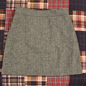 J. Crew Green and white chevron A-Line Skirt